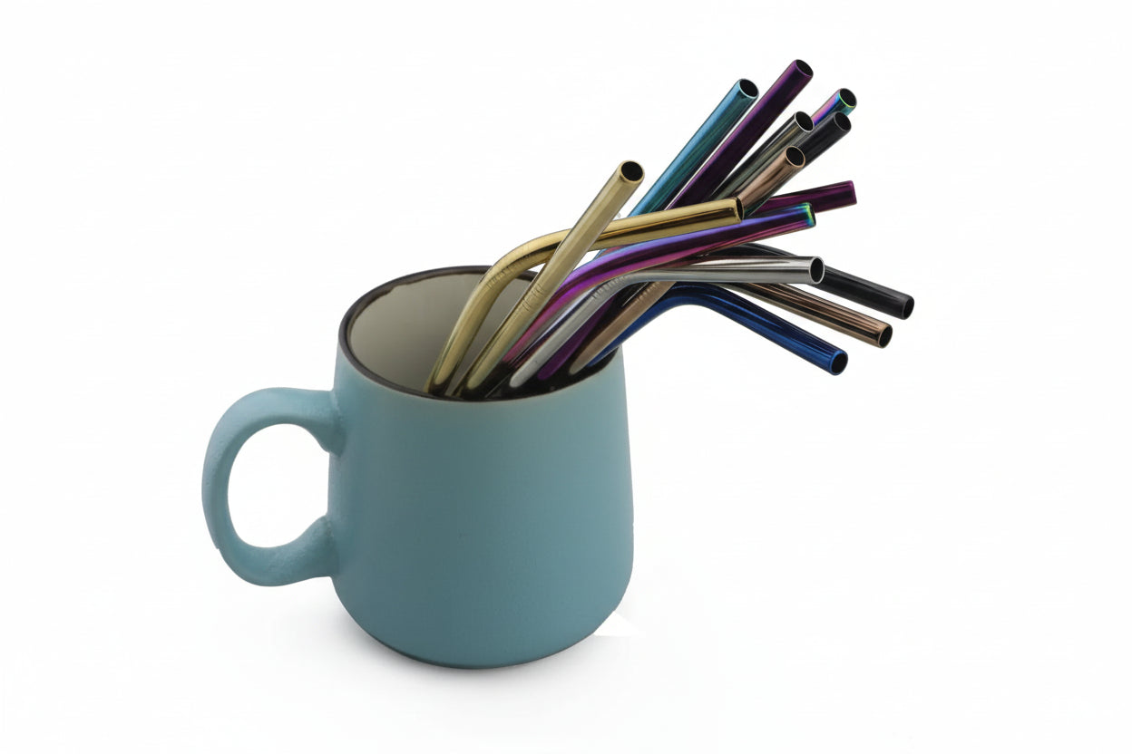 Reusable Stainless Steel Straw Set (5 pcs)