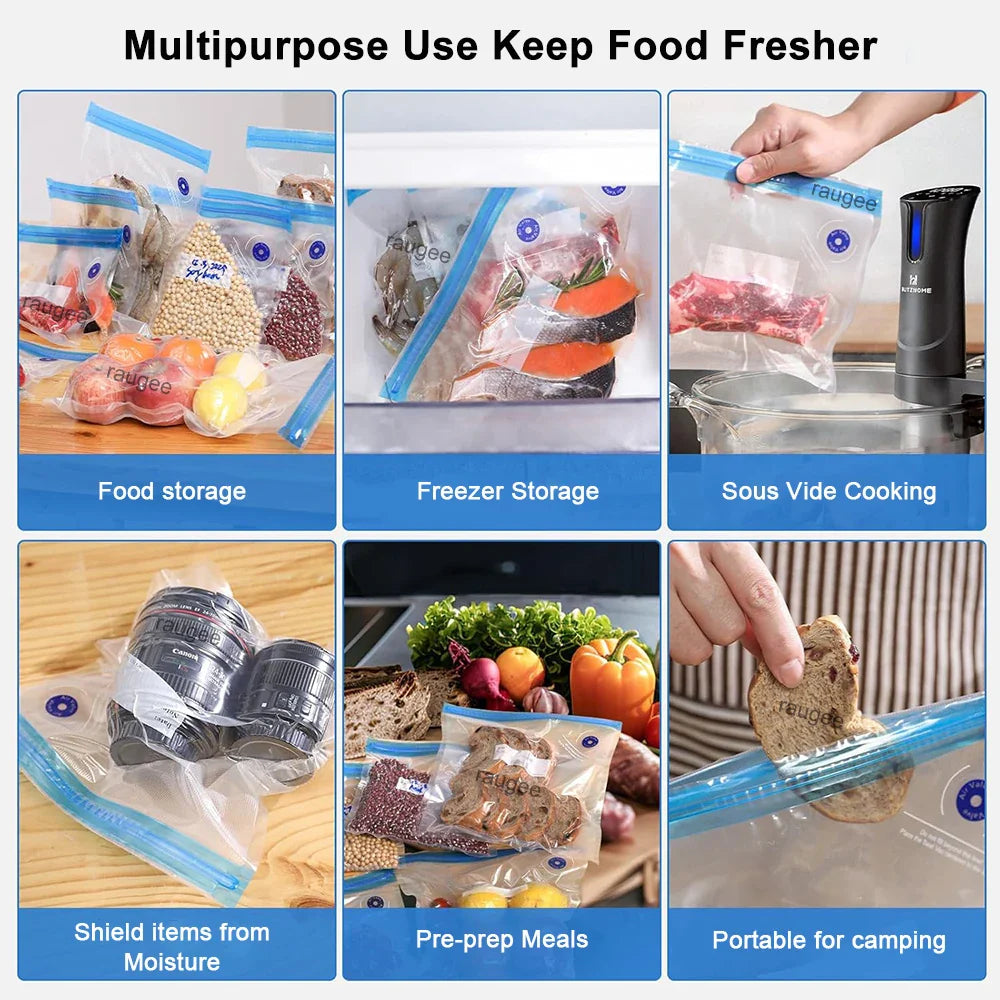 Reusable Vacuum Food Storage Bags (10 pcs)