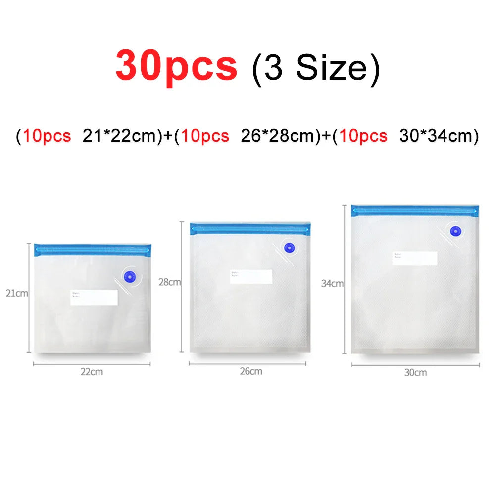 Reusable Vacuum Food Storage Bags (10 pcs)