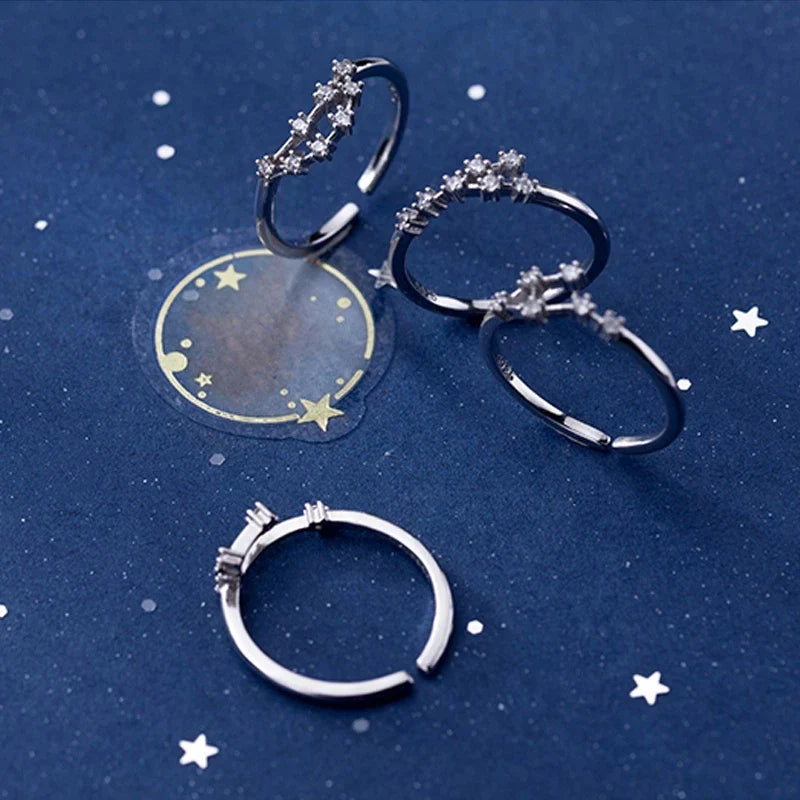 Zodiac Constellation Adjustable Ring