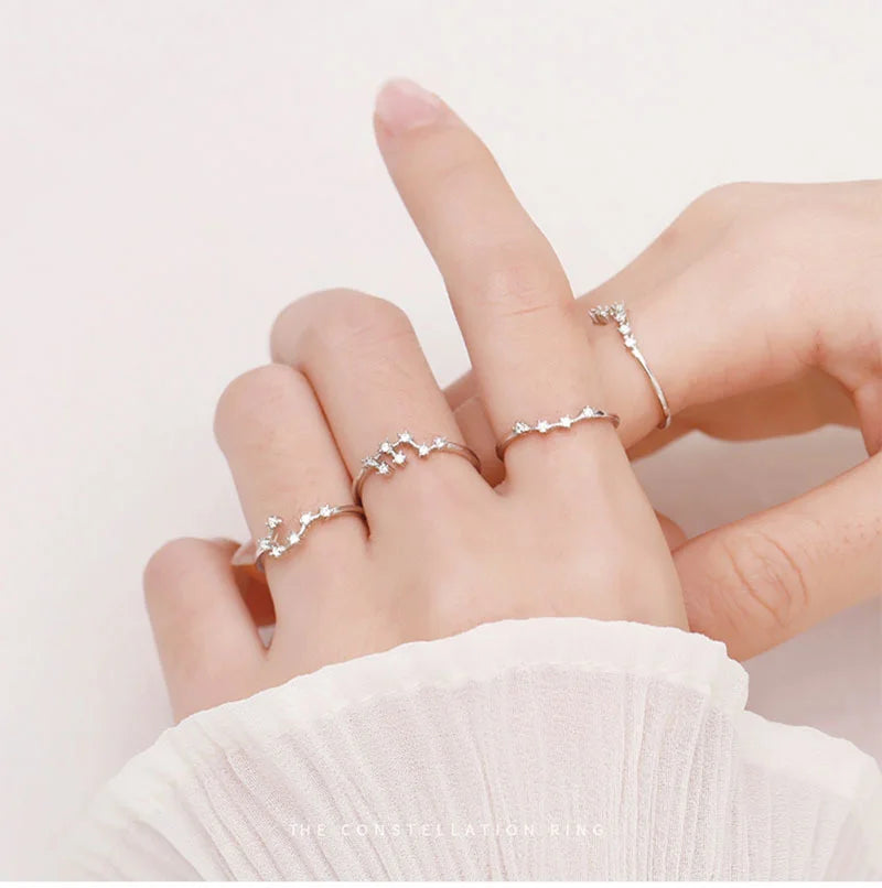 Zodiac Constellation Adjustable Ring