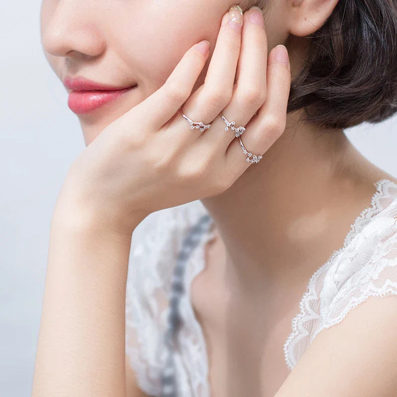 Zodiac Constellation Adjustable Ring