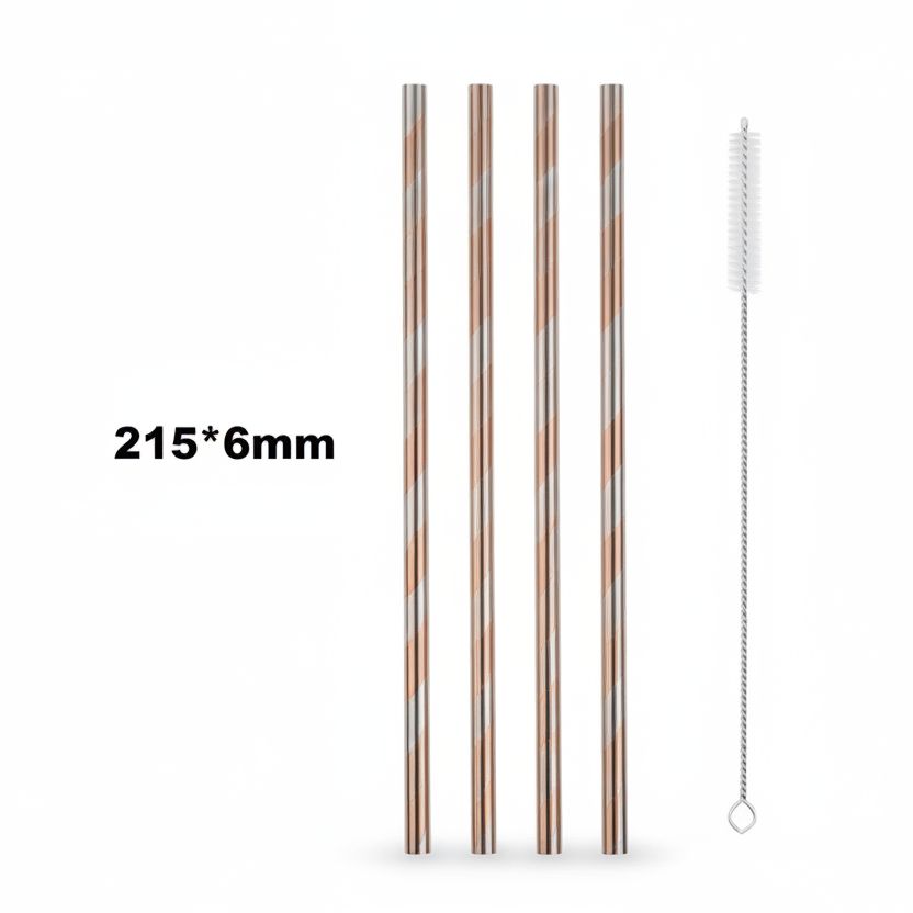 Reusable Stainless Steel Straw Set (5 pcs)