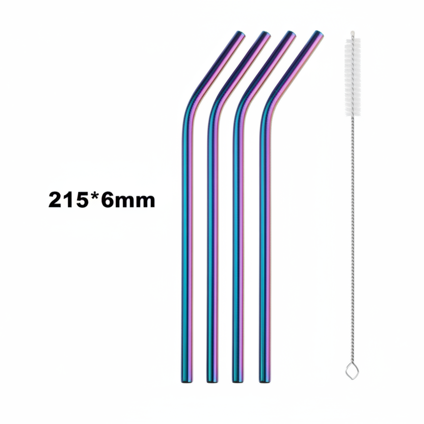 Reusable Stainless Steel Straw Set (5 pcs)