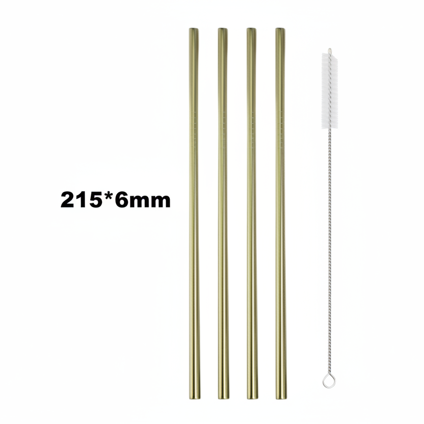 Reusable Stainless Steel Straw Set (5 pcs)