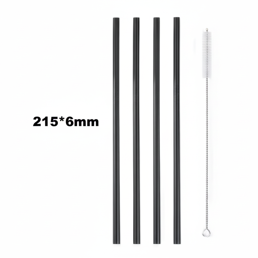 Reusable Stainless Steel Straw Set (5 pcs)