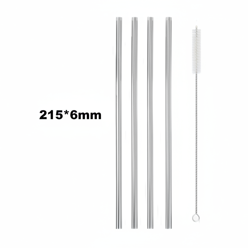Reusable Stainless Steel Straw Set (5 pcs)