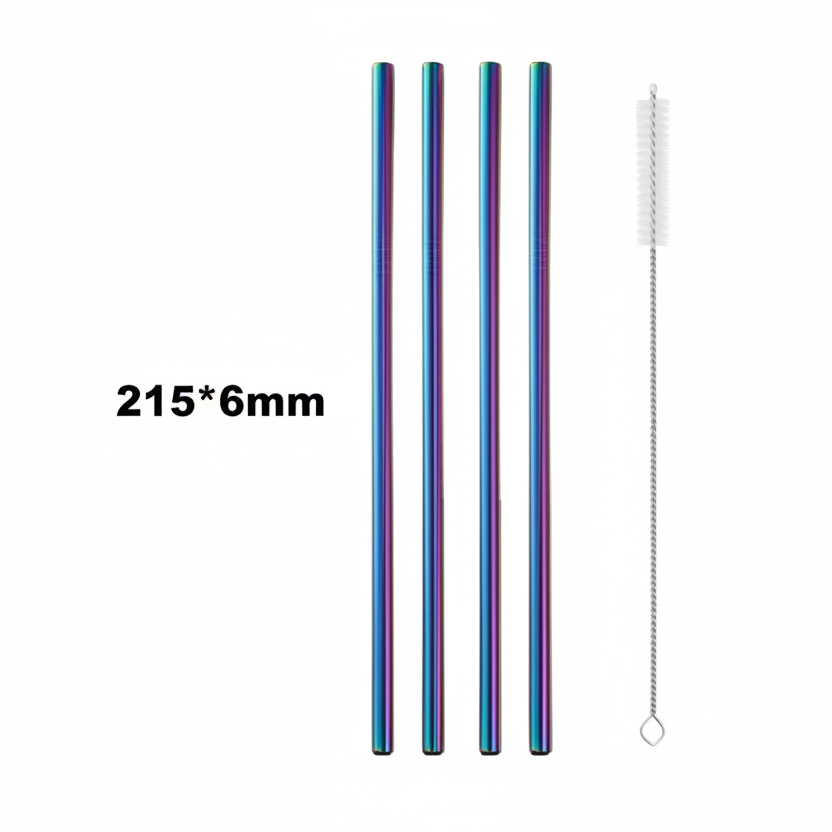 Reusable Stainless Steel Straw Set (5 pcs)